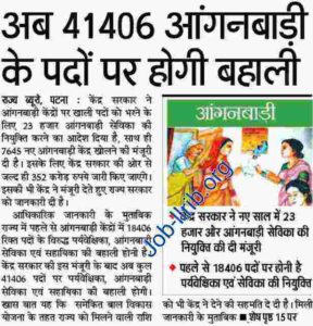Bihar Anganwadi Bharti Big Update 2023