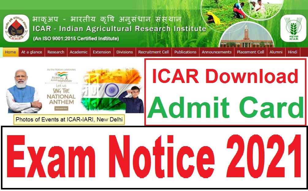 ICAR IARI Technician Recruitment Exam Notice 2021
