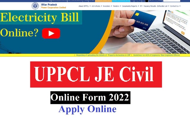UPPCL JE Civil Vacancy 2022 : UPPCL Junior Engineer Civil Online Form 2022