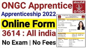 ONGC Apprentice Online Form 2022