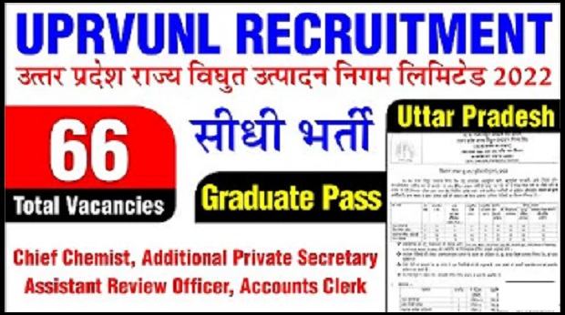 UPRVUNL Recruitment 2022 : UPRVUNL Various Post Online Form 2022 for 63 Post