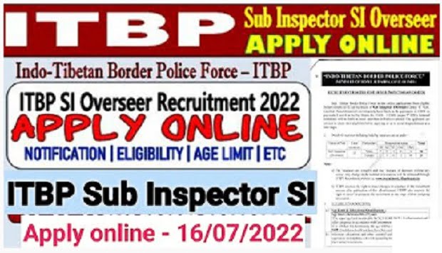 ITBP Sub Inspector Overseer Recruitment 2022 | ITBP Sib Inspector Recruitment 2022