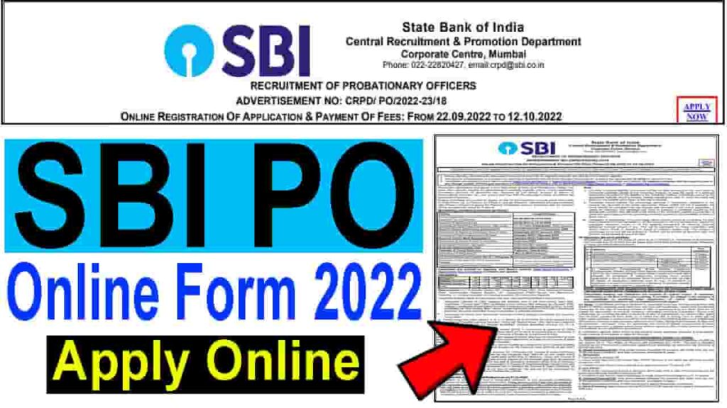SBI PO Online Form 2022 SBI PO 2022 Notification Out for 1673 Posts, Exam Date, Online Form