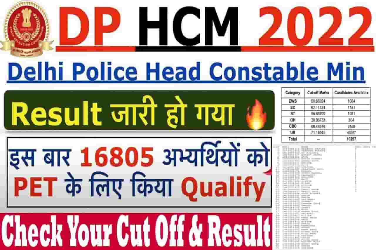 SSC Delhi Police Head Constable Result 2022