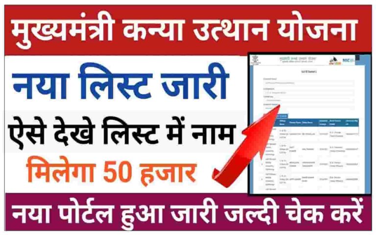 Mukhaymantri Kanya Utthan Yojana ₹50000 List