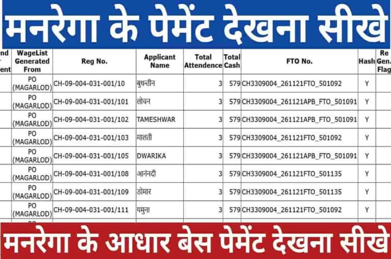 Nrega payment Check With Aadhar Card