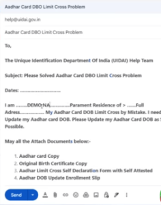 Aadhar DOB Limit Cross Solution