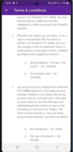 PhonePe Daily Transactions Limit