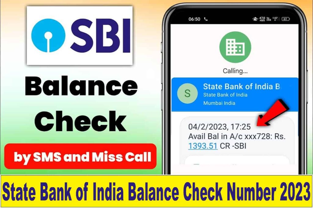 State Bank of India Balance Check Number 2023