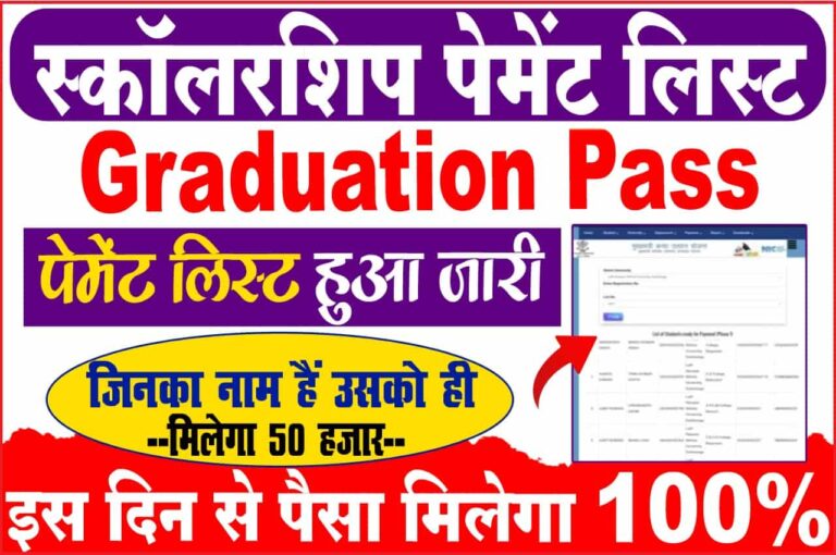 Graduation Pass Scholarship Payment List