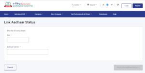 Check Aadhar Pan Link Status Online 