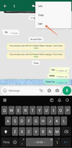 WhatsApp Message Edit Update 2023