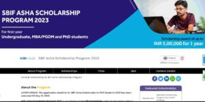 Asha Scholarship SBI 2023 