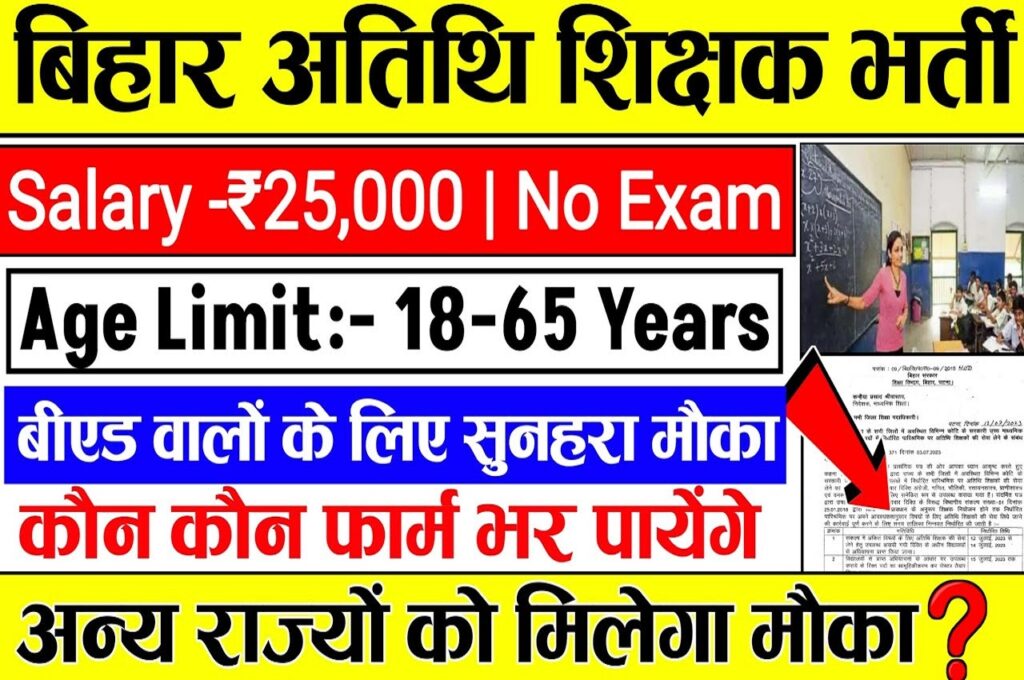Bihar Guest Teacher Vacancy 2023