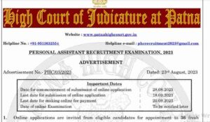 Patna High Court PA Vacancy 2023