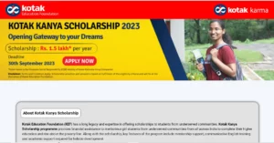 Kotak Kanya Scholarship Scheme 2023-24