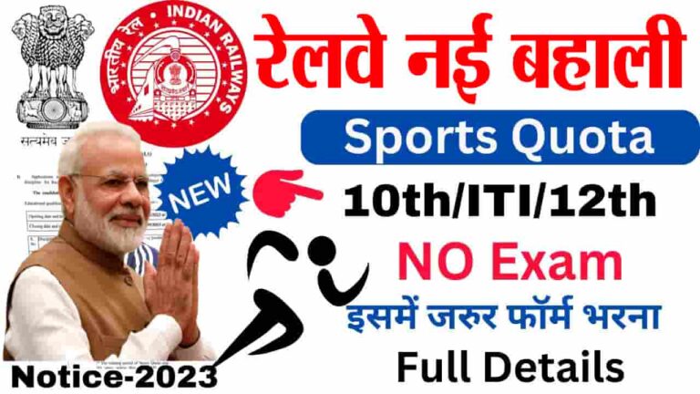 Railway Sports Quota Recruitment 2023