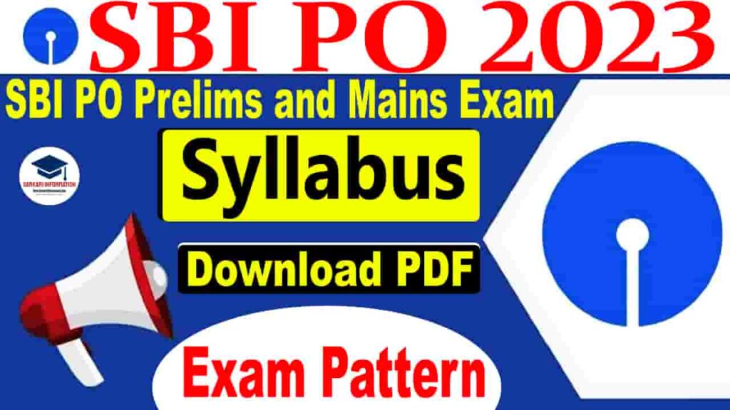 SBI PO Syllabus 2023