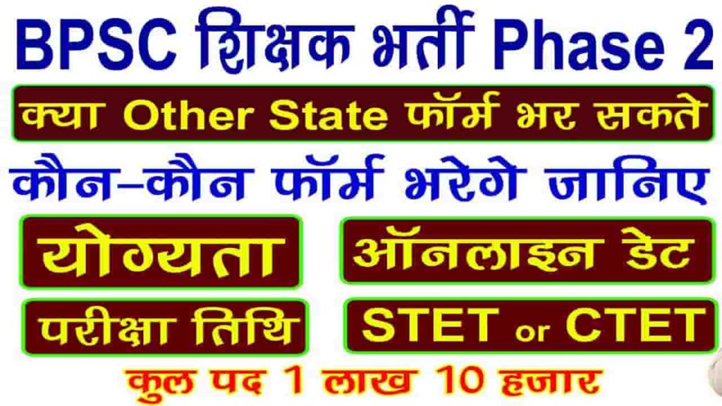 Bihar BPSC Phase 2 Teacher Vacancy 2023