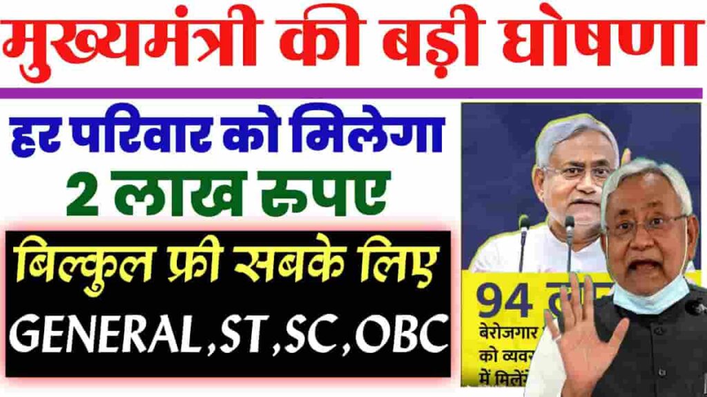 Bihar Govt New Scheme By CM