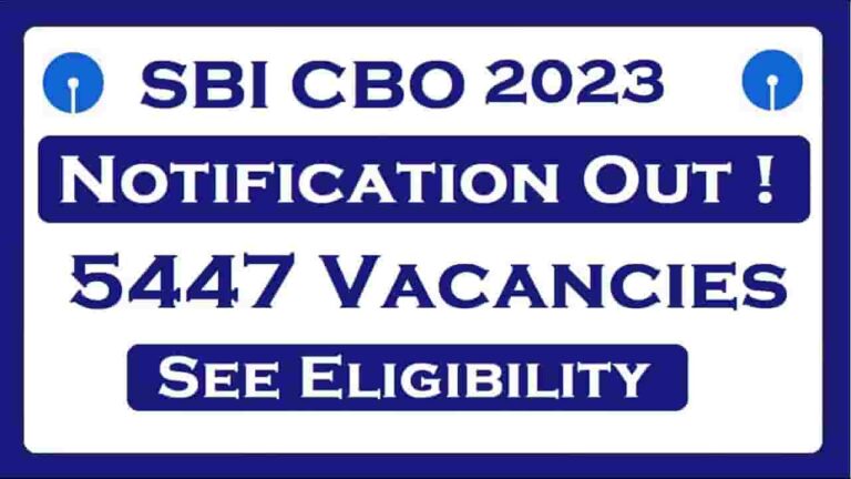 SBI CBO Recruitment 2023