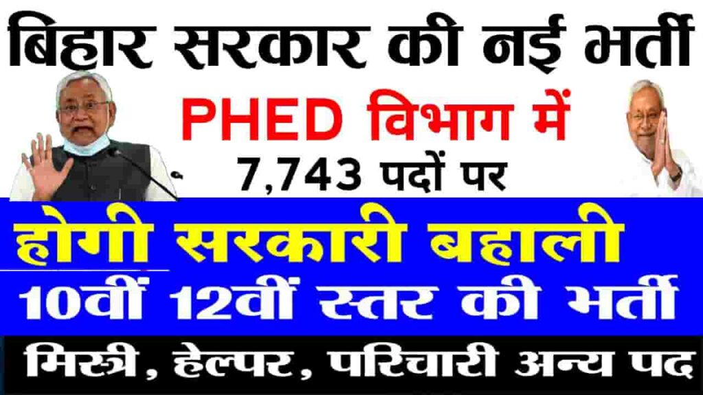 PHED Bihar Vacancy 2024