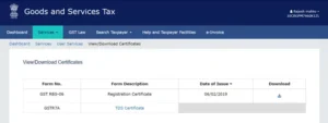GST Certificate Registration Download PDF 