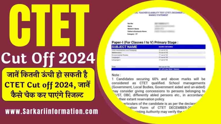 CTET Cut Off 2024