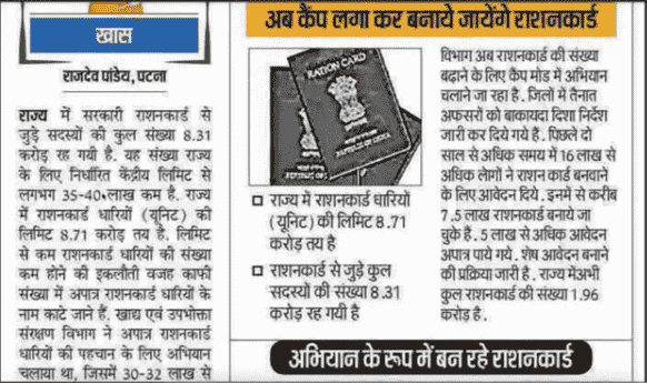 Bihar Ration Card 2024 Latest News