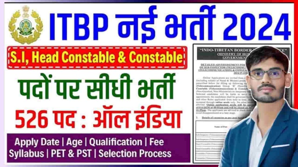 ITBP SI And Head Constable Recruitment 2024