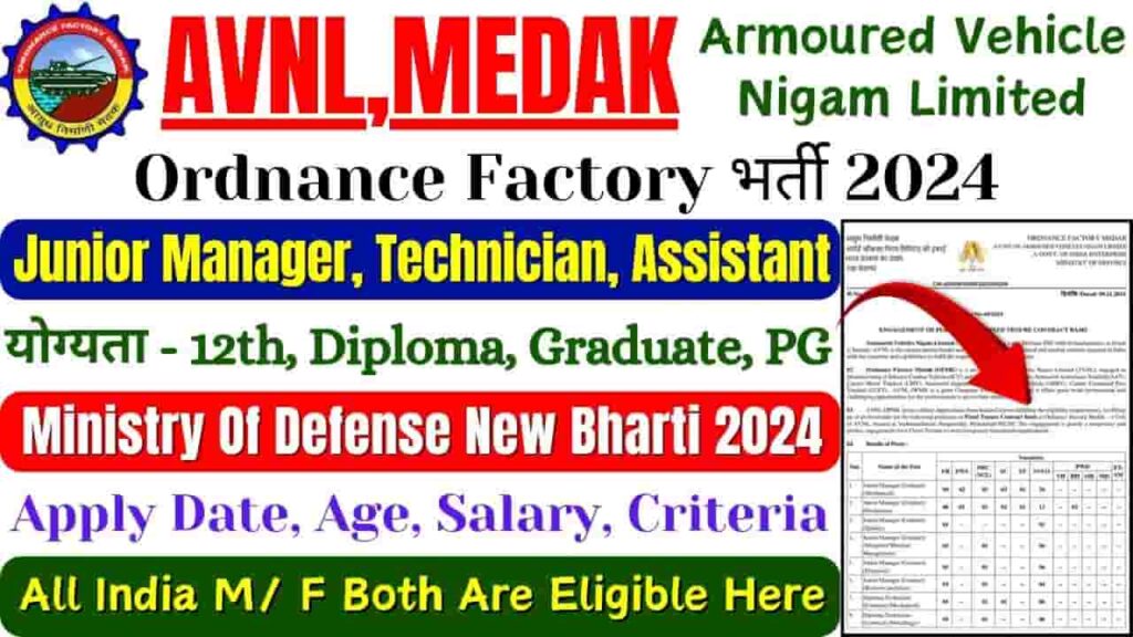 Ordnance Factory Medak Recruitment 2024