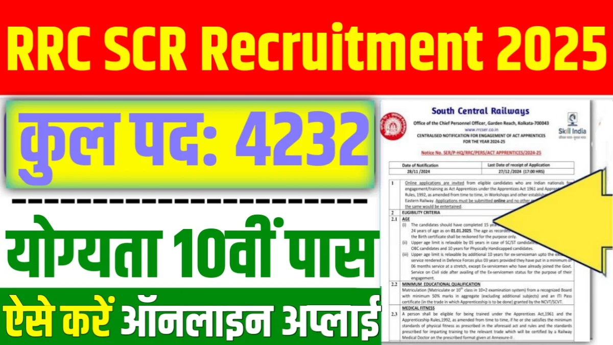 RRC SCR Apprentice Recruitment 2025