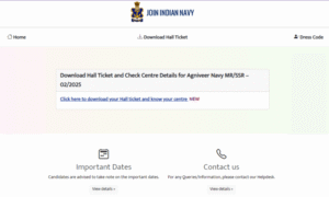 Indian Navy MR Admit Card 2025