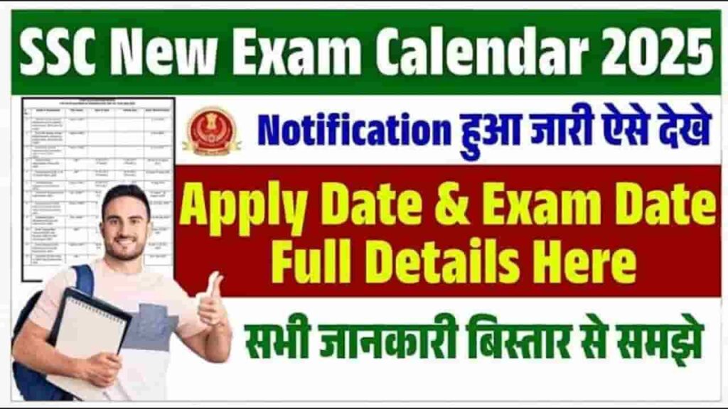 SSC New Exam Calendar 2025-26