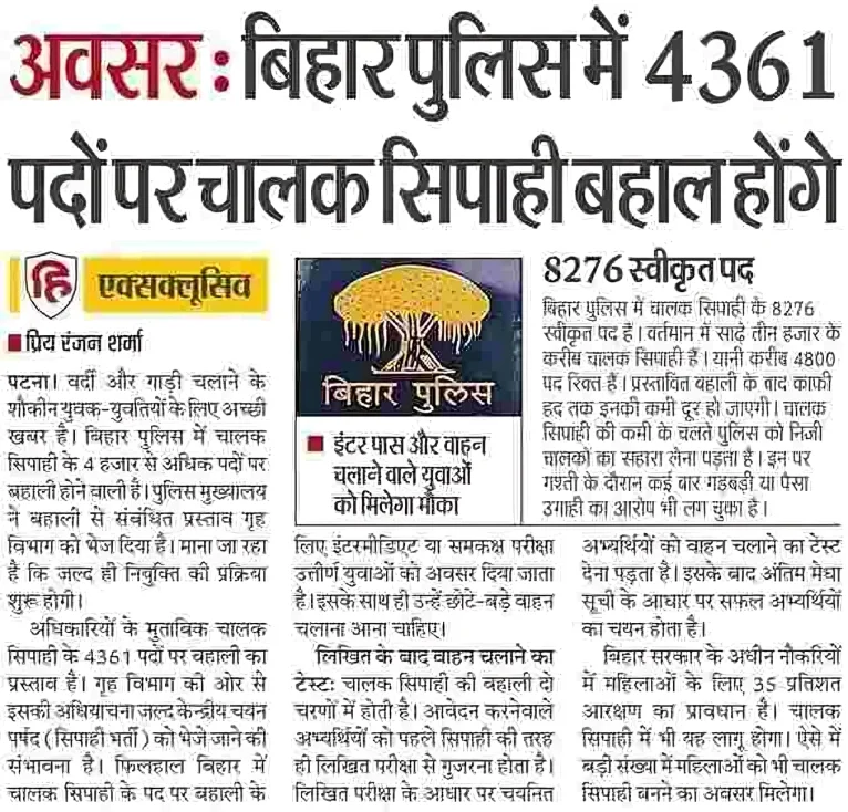 Bihar Police Driver Bharti 2025