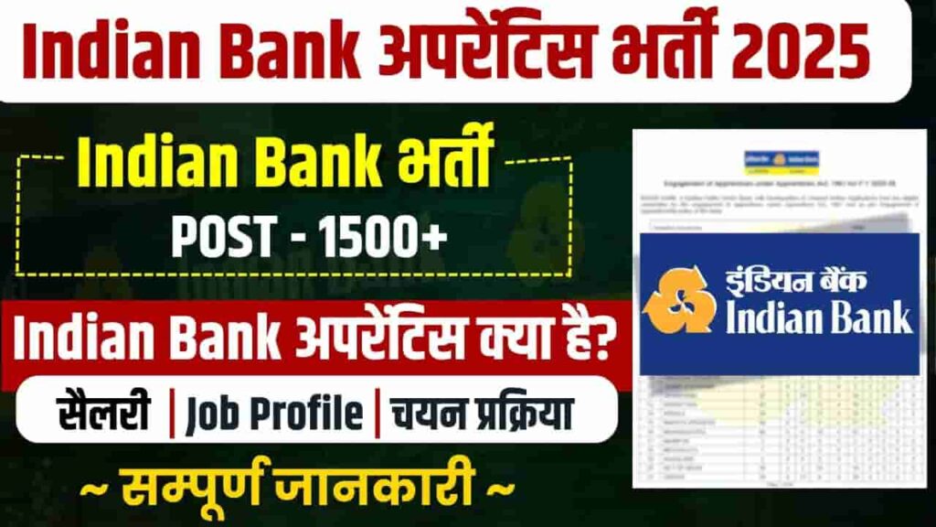 Indian Bank Apprentice Vacancy 2025