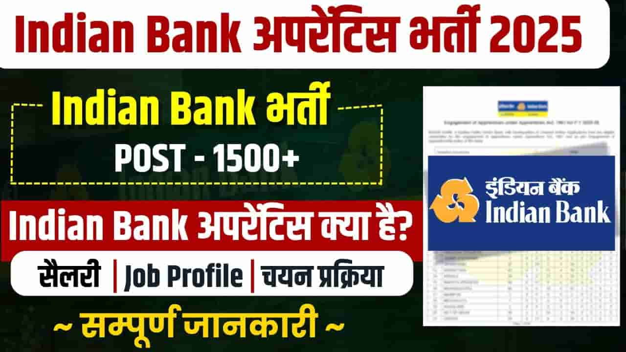 Indian Bank Apprentice Vacancy 2025
