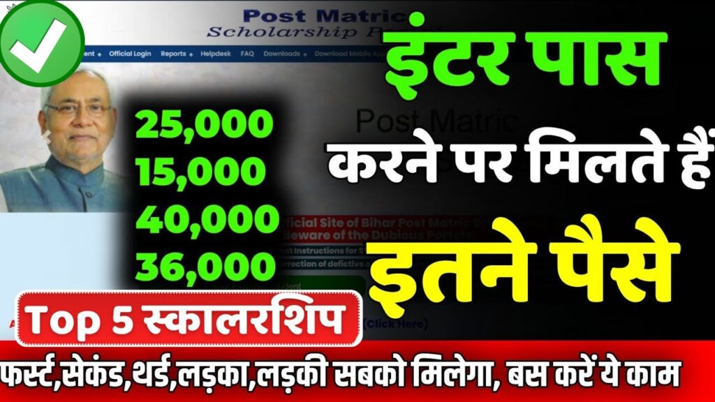 Bihar Top 5 Inter Scholarship 2025