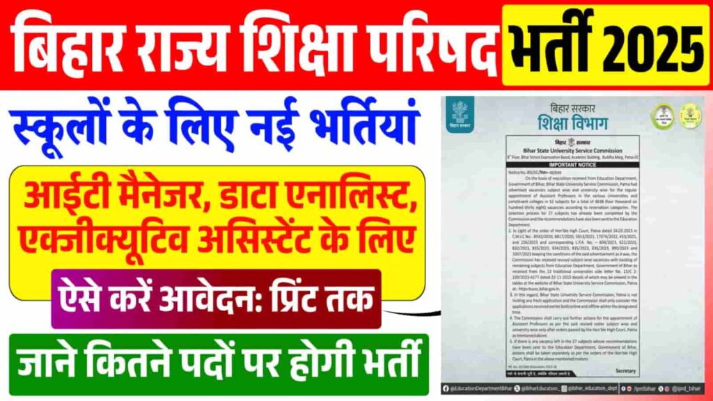 Bihar State Education Council Vacancy 2025