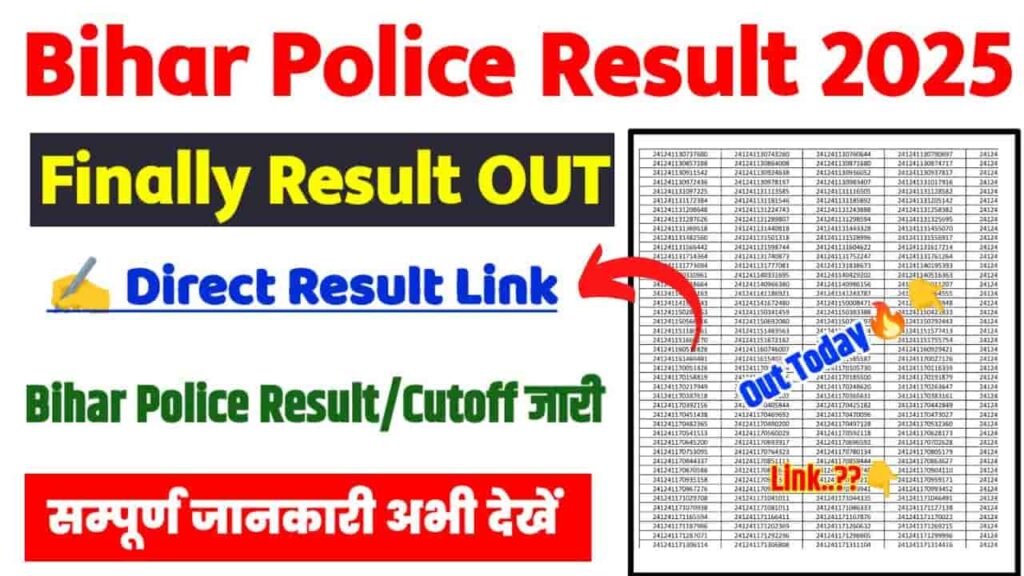 Bihar Police Constable Result 2025 Download Link