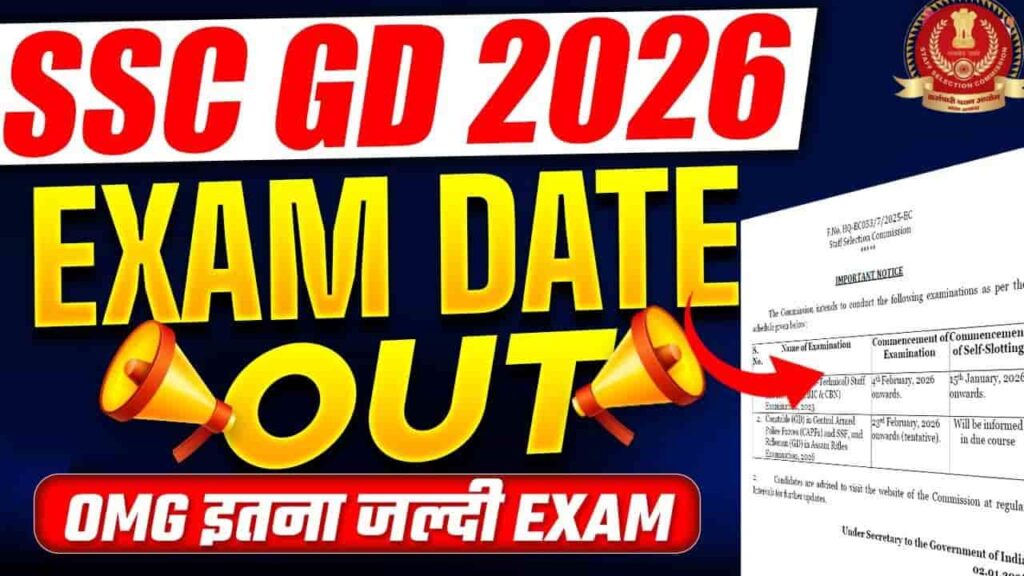 SSC Constable (GD) Exam Date 2026