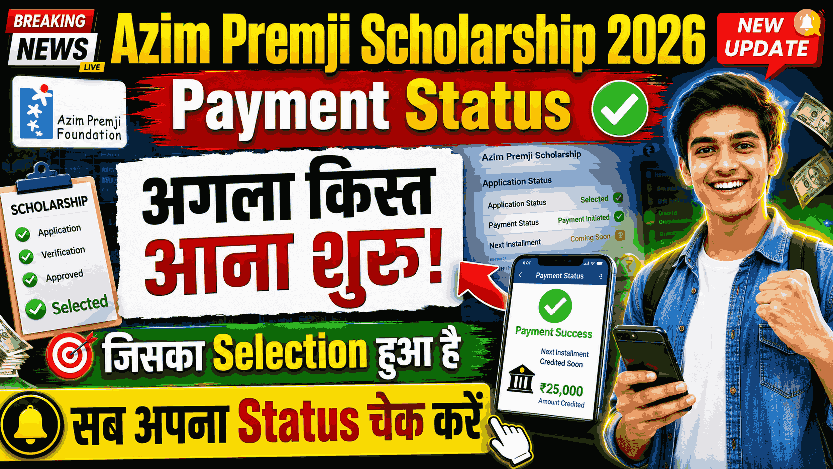 Azim Premji Scholarship 2026 Payment Status