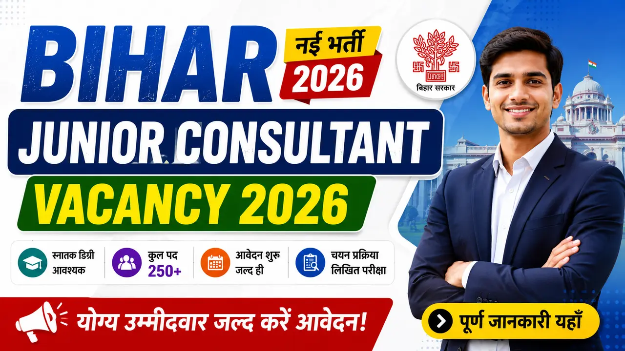 Bihar Junior Consultant Vacancy 2026