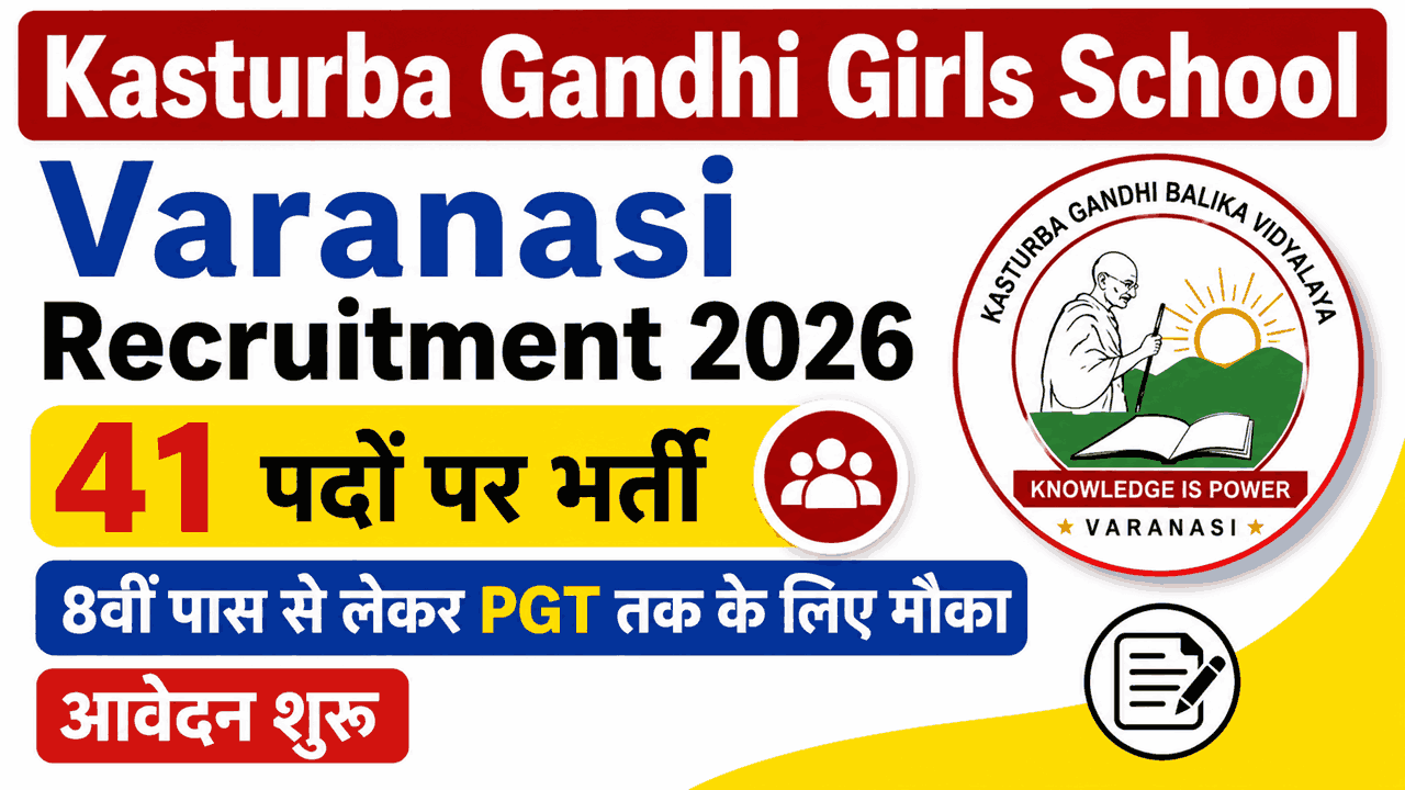 Kasturba Gandhi Girls School Varanasi Recruitment 2026
