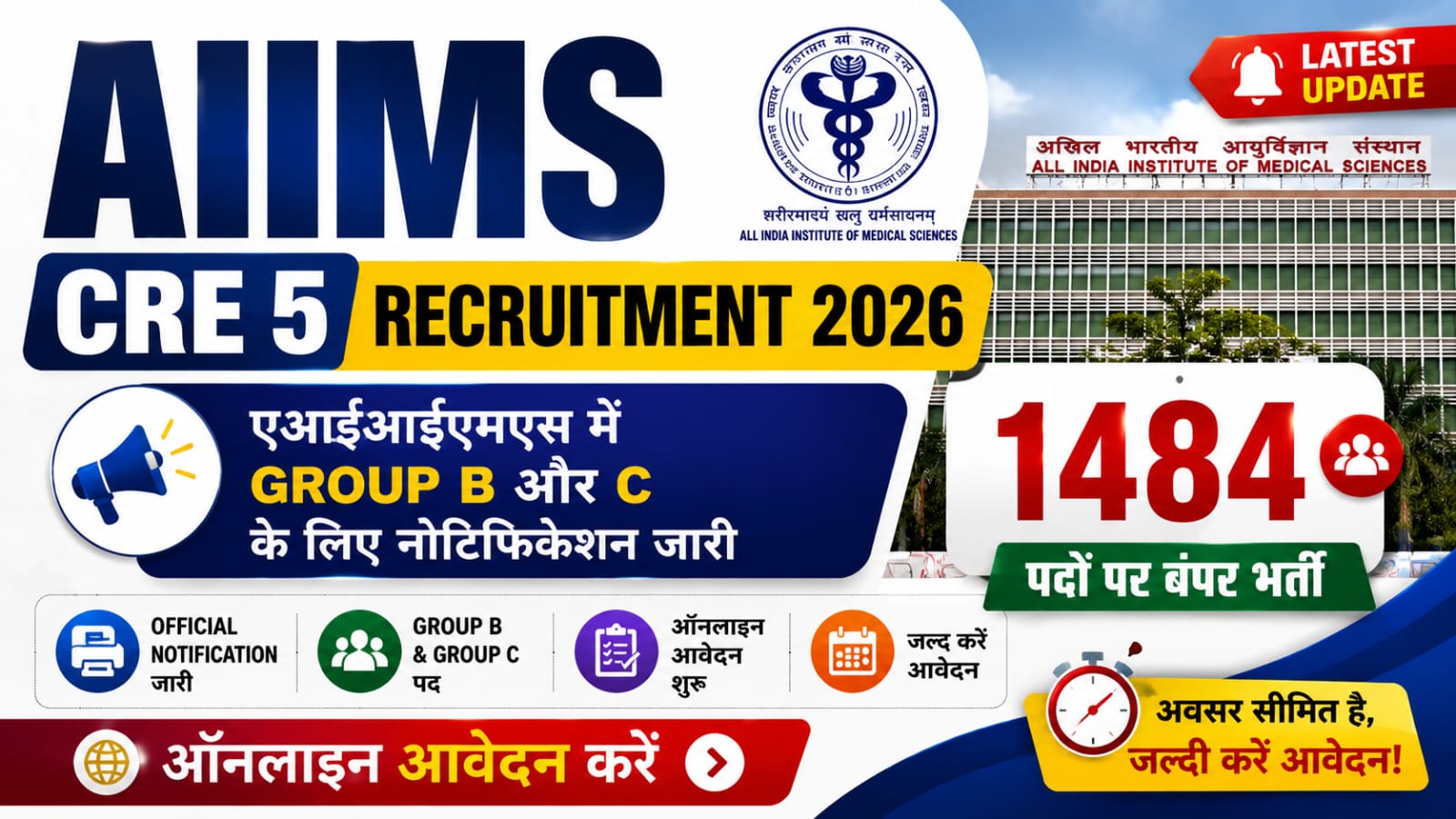 AIIMS CRE 5 Recruitment 2026