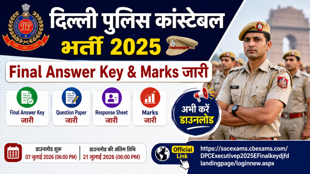 Delhi Police Constable Final Answer Key 2025