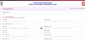 RRB JE Vacancy 2026 Official Website Registration Page