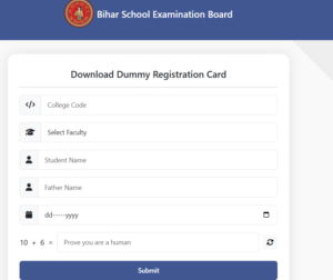 12th Dummy Registration Card 2027