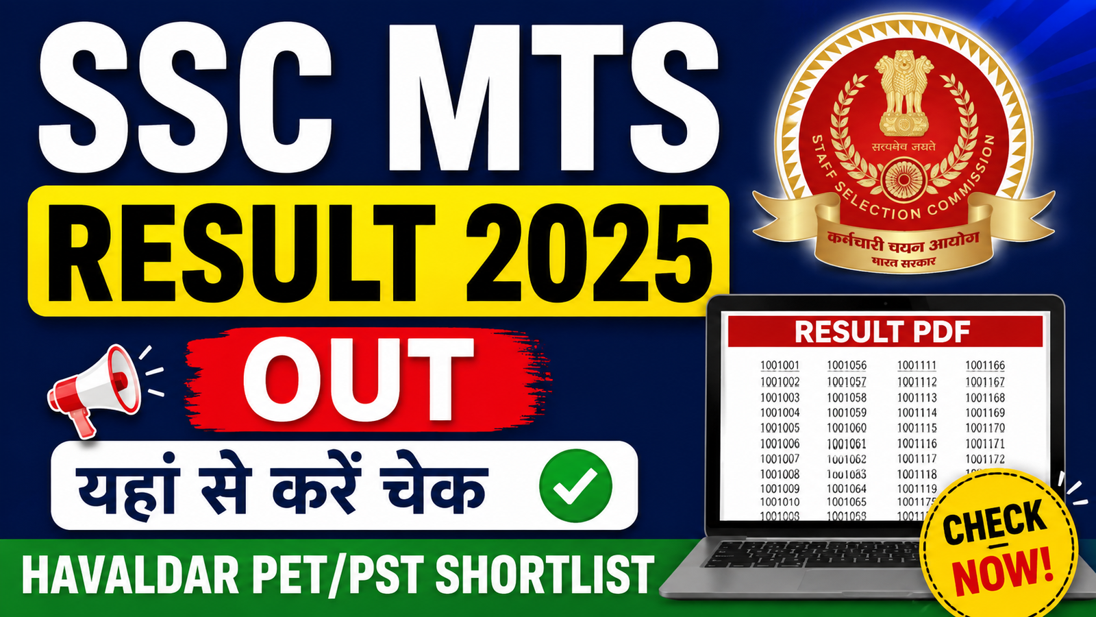 SSC MTS Result 2025