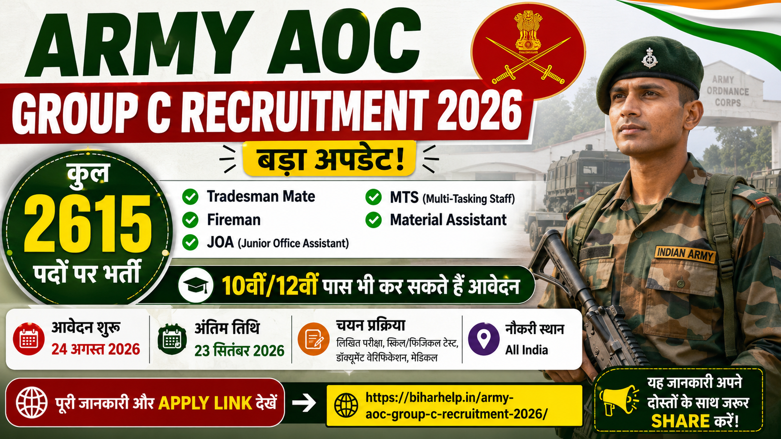 Army AOC Group C Recruitment 2026